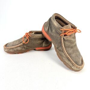 Twisted X Boots Mens 5M Chukka Driving Moc Brown Leather  LaceUp Ankle YDM0006